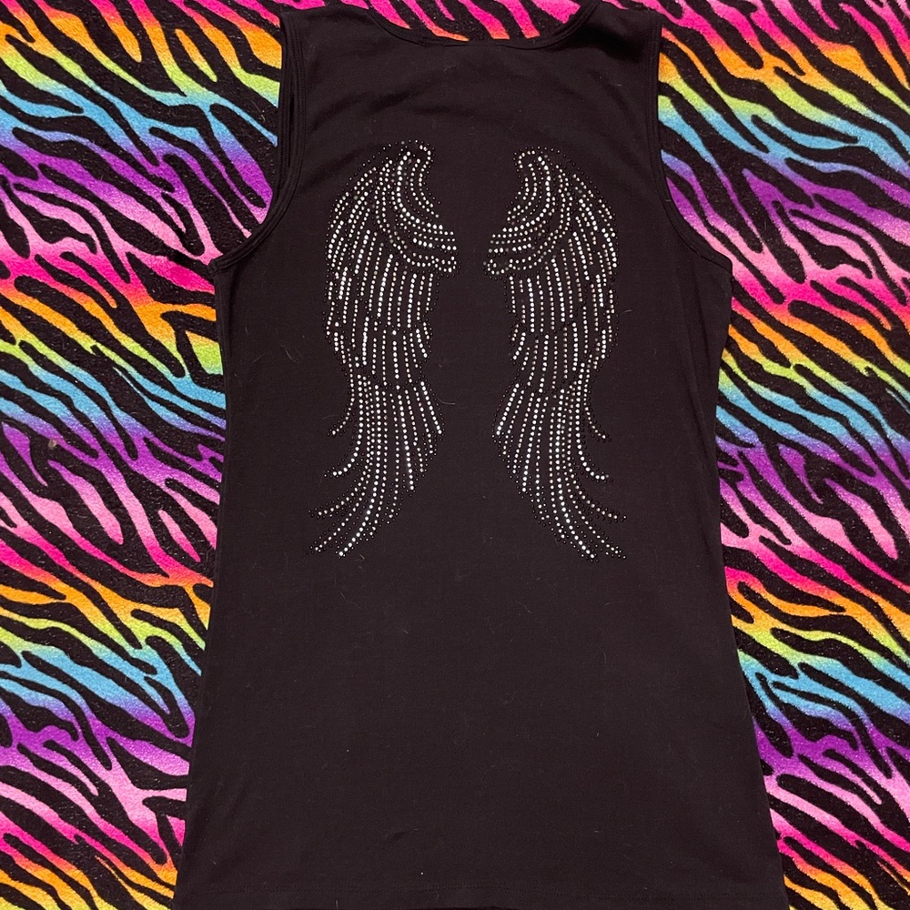 Y2K vintage 2000s affliction style SoCal grunge graphic Black Tank Top